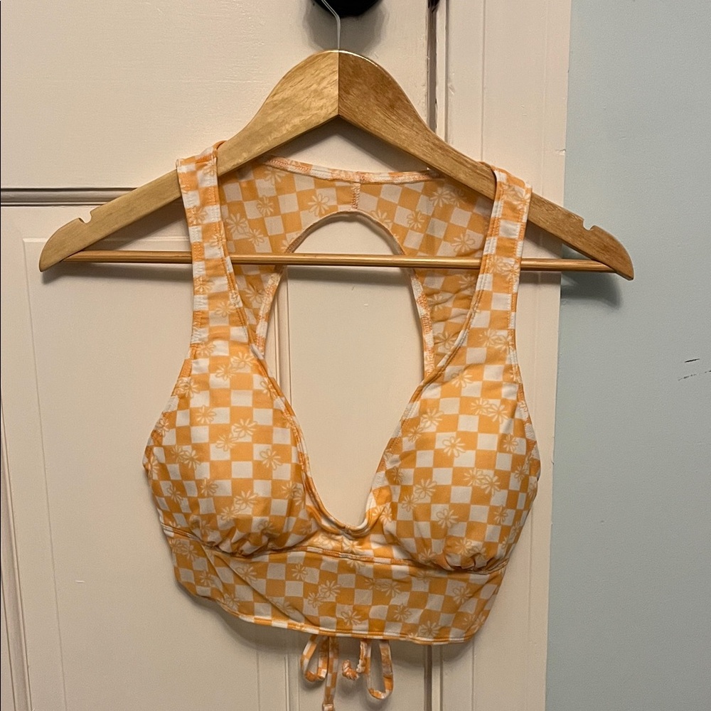 Orange Checkered Crop Top